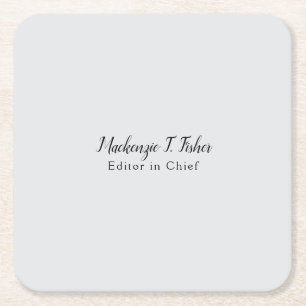 Klassieke kalligrafie Elegant Plain Simple Grey Kartonnen Onderzetters