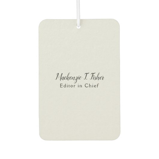 Klassieke kalligrafie Elegant Plain Simple Grey Luchtverfrisser (Voorkant)