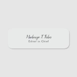 Klassieke kalligrafie Elegant Plain Simple Grey Naamplaatje