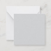 Klassieke kalligrafie Elegant Plain Simple Grey Notitiekaartje (Achterkant)