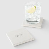 Klassieke kalligrafie Elegant Plain Simple Grey Stenen Onderzetter (Zijkant)