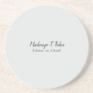 Klassieke kalligrafie Elegant Plain Simple Grey Zandsteen Onderzetter