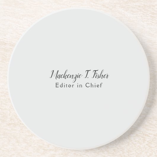 Klassieke kalligrafie Elegant Plain Simple Grey Zandsteen Onderzetter (Voorkant)