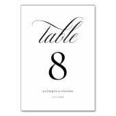 Klassieke kalligrafie Elegant Wedding Table Number Kaart (Achterkant)