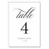 Klassieke kalligrafie Elegant Wedding Table Number Kaart (Achterkant)