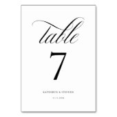 Klassieke kalligrafie Elegant Wedding Table Number Kaart (Voorkant)