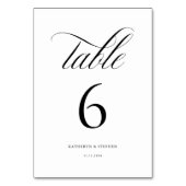 Klassieke kalligrafie Elegant Wedding Table Number Kaart (Achterkant)