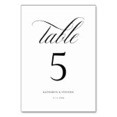 Klassieke kalligrafie Elegant Wedding Table Number Kaart (Achterkant)