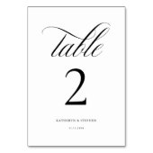 Klassieke kalligrafie Elegant Wedding Table Number Kaart (Voorkant)