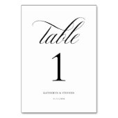 Klassieke kalligrafie Elegant Wedding Table Number Kaart (Achterkant)
