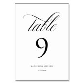 Klassieke kalligrafie Elegant Wedding Table Number Kaart (Achterkant)