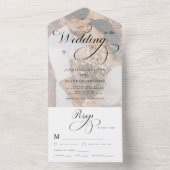 Klassieke kalligrafie en foto's Classy Elegant Wed All In One Uitnodiging (Binnen)