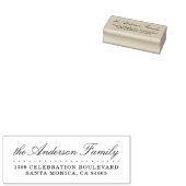 Klassieke kalligrafie familienaam & retouradres rubberstempel (Gestempeld)