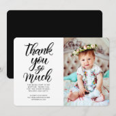 Klassieke kalligrafie Foto Baptisme Hartelijk dank Bedankkaart (Voorkant / Achterkant)