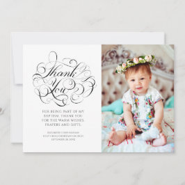 Klassieke kalligrafie Foto Baptisme Hartelijk dank Bedankkaart