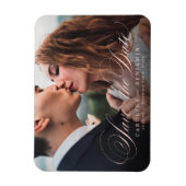 Klassieke kalligrafie foto bruiloft met de date ma magneet (Verticaal)