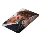 Klassieke kalligrafie foto bruiloft met de date ma magneet (Linkerzijde)