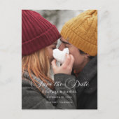 Klassieke kalligrafie Foto Bruiloft Save the Date Aankondigingskaart (Voorkant)