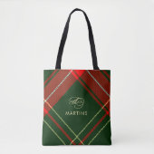 Klassieke Kalligrafie Gepersonaliseerde Kerstspel Tote Bag (Voorkant)