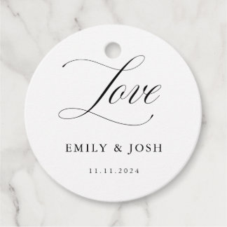 Klassieke kalligrafie-liefdesLabels voor legante b Bedankjes Labels