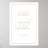 Klassieke kalligrafie Monogram Bruiloft Welkomstbo Poster (Voorkant)