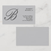 Klassieke kalligrafie Monogram grijs Visitekaartje (Voorkant / Achterkant)