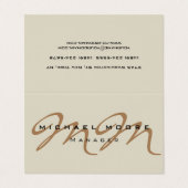 Klassieke kalligrafie Monogram Pastel Kleur Visitekaartje (Buitenkant ongevouwen)