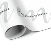 Klassieke kalligrafie monogram professioneel cadeaupapier (Rol Hoek)