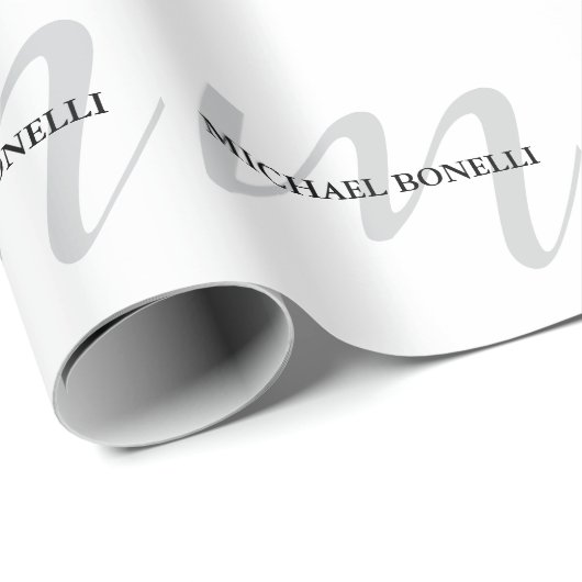 Klassieke kalligrafie monogram professioneel cadeaupapier (Rol Hoek)