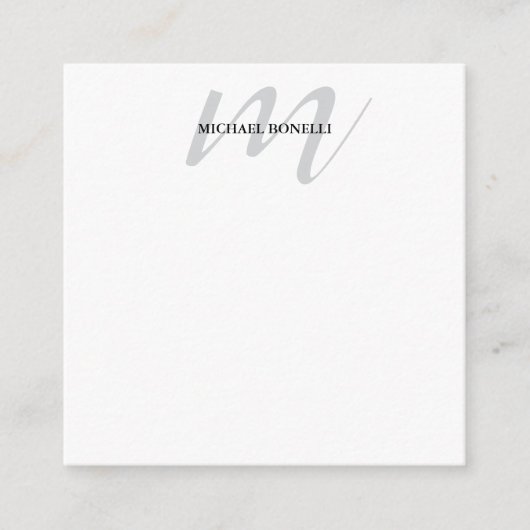 Klassieke kalligrafie monogram professioneel informatiekaartje (Voorkant)
