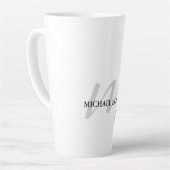 Klassieke kalligrafie monogram professioneel latte mok (Linkerhoek)