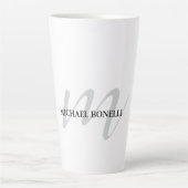 Klassieke kalligrafie monogram professioneel latte mok (Voorkant)
