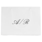 Klassieke kalligrafie monogram trouwgast groot cadeauzakje (Voorkant)