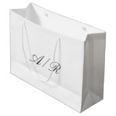 Klassieke kalligrafie monogram trouwgast groot cadeauzakje (Voorkant Gekanteld)