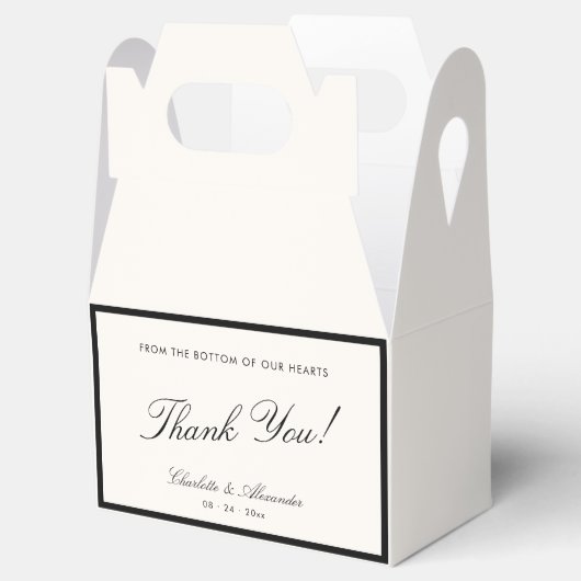 Klassieke kalligrafie Oud geld bruiloft Bedankdoosjes (Geopend)