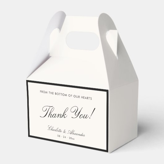 Klassieke kalligrafie Oud geld bruiloft Bedankdoosjes (Voorkant Zijde)