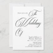 Klassieke kalligrafie Oud geld bruiloft Kaart (Voorkant)