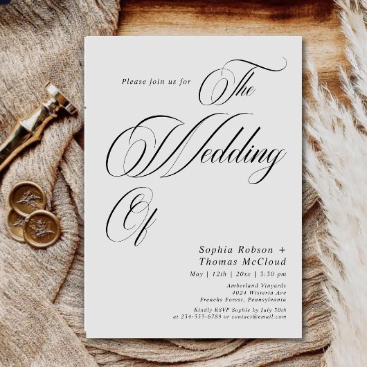 Klassieke kalligrafie Oud geld bruiloft Kaart