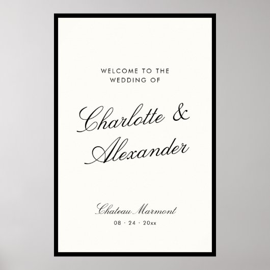 Klassieke kalligrafie Oud geld bruiloft Poster (Voorkant)