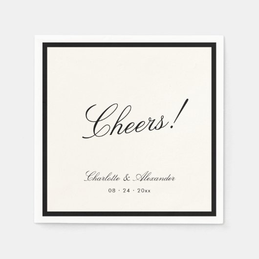 Klassieke kalligrafie Oud geld bruiloft Servet (Voorkant)