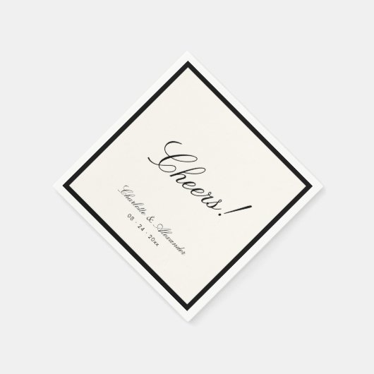 Klassieke kalligrafie Oud geld bruiloft Servet (Hoek)