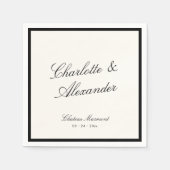 Klassieke kalligrafie Oud geld bruiloft Servet (Voorkant)