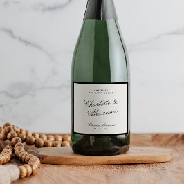 Klassieke kalligrafie Oud geld bruiloft Sparkling Wijnetiket