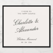 Klassieke kalligrafie Oud geld bruiloft Sparkling Wijnetiket (Enkel label)