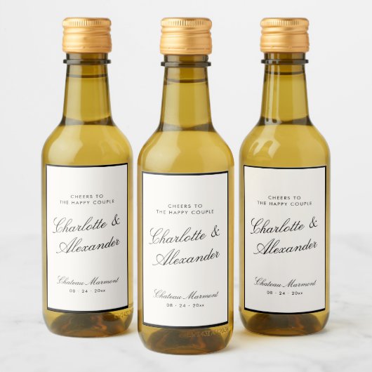 Klassieke kalligrafie Oud geld bruiloft Wijn Etiket (Flessen)