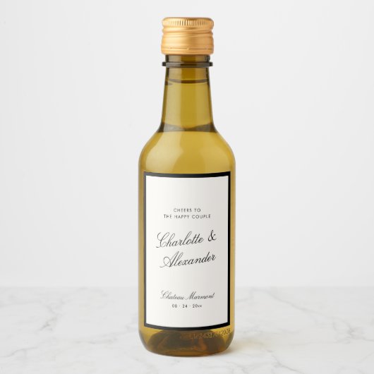 Klassieke kalligrafie Oud geld bruiloft Wijn Etiket (Voorkant)