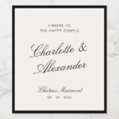 Klassieke kalligrafie Oud geld bruiloft Wijn Etiket (Enkel label)