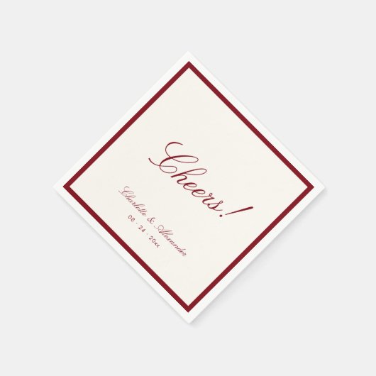 Klassieke Kalligrafie Oud Geld Diep Rood Trouwen Servet (Hoek)