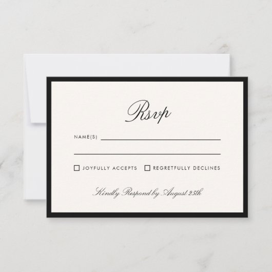 Klassieke kalligrafie Oud Geld QR Code RSVP Kaart (Voorkant)