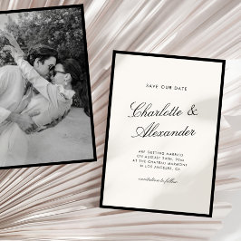 Klassieke kalligrafie Oud Geld Save The Date